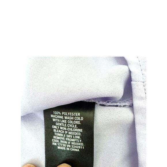 Mossimo Supply Co. Lavender Ruffle Halter Top XS Cold Shoulder Keyhole Blouse - Picture 3 of 5